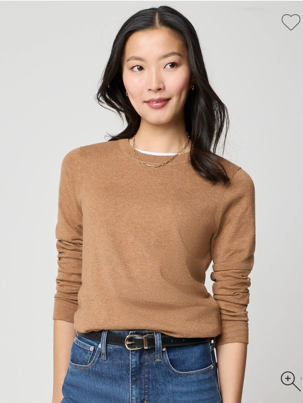 J.Crew Factory Women's Crewneck sweater in extra-soft yarn Sz XL $98 Camel Wool
